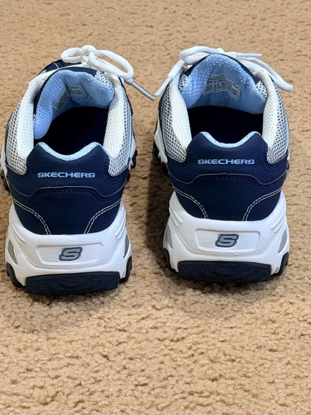 Skechers D'Lites Navy Blue White Sneakers Size 8.5 - Picture 6 of 9